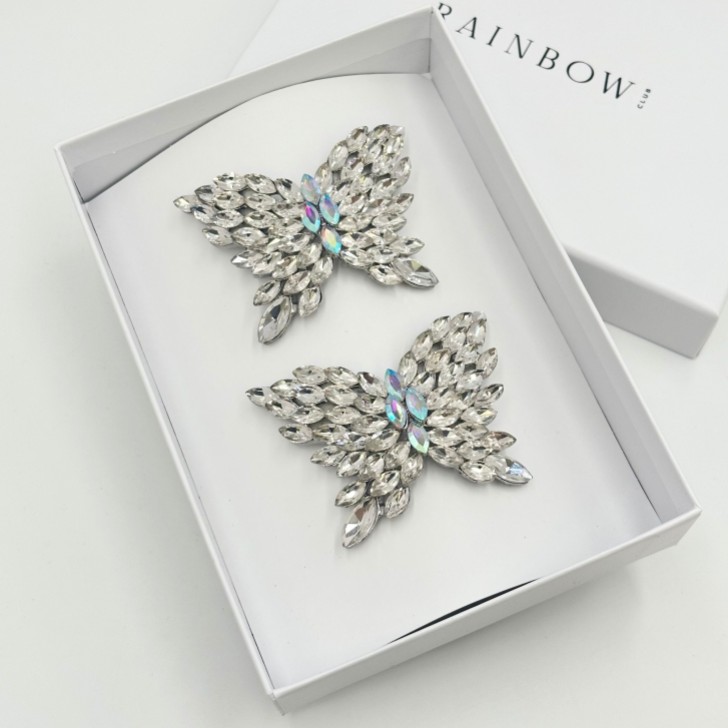 Rainbow Club Cleo Crystal Butterfly Shoe Clips